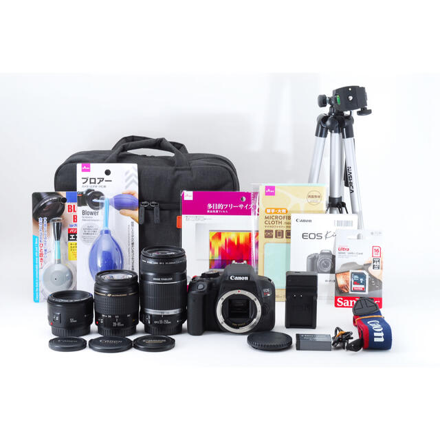 35%OFF】 Canon - 美品 canon kiss x9i標準&望遠&単焦点トリプル
