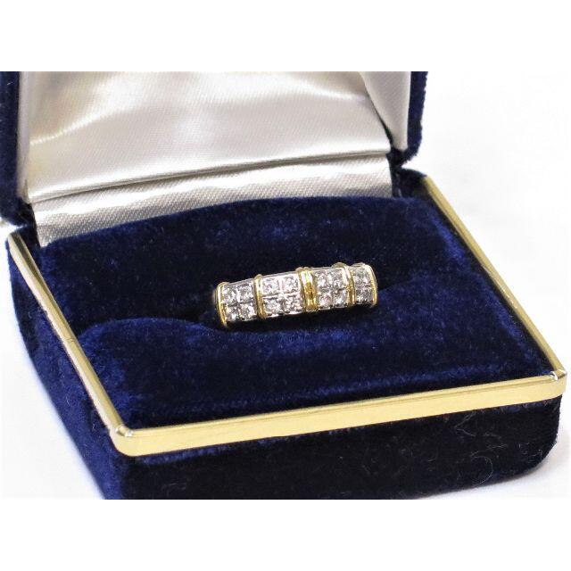 ダイヤモンド　プラチナ pt900&K18 コンビリング　指輪　19号 レディースのアクセサリー(リング(指輪))の商品写真