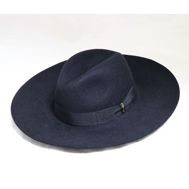 新品【ボルサリーノ 】希少モデル ラビットハット 黒 60 超 新品【ボルサリーノ 】希少モデル ラビットハット 黒 60 超