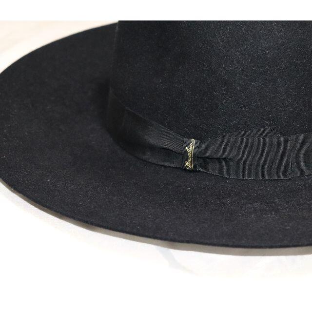 新品【ボルサリーノ 】希少モデル ラビットハット 黒 60 超 新品【ボルサリーノ 】希少モデル ラビットハット 黒 60 超