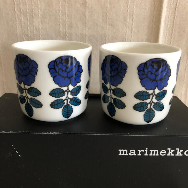 国産】 マリメッコ marimekko ヴィヒキルース ラテマグ ブルー 2個
