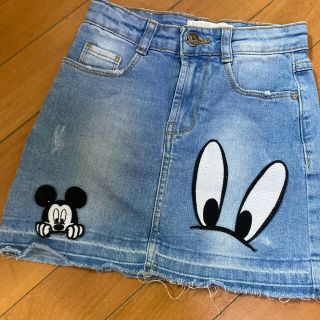 ザラキッズ(ZARA KIDS)の最終お値下げ　ZARAキッズ　ミッキーデニムスカート(スカート)