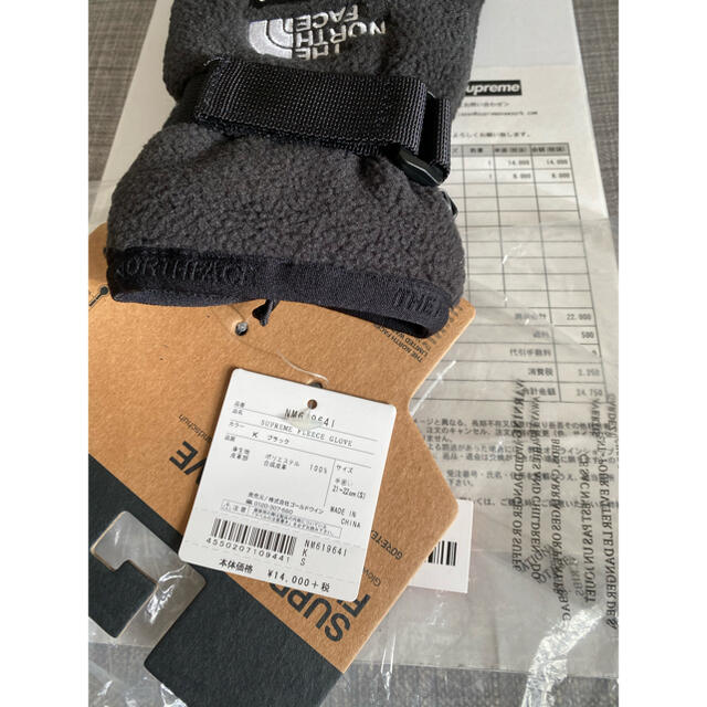 Supreme(シュプリーム)の(送料込)シュプリームノースフェイス RTG Fleece Gloves 黒S メンズのファッション小物(手袋)の商品写真