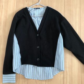 ザラ(ZARA)のZARA ニット　シャツ　カーディガン　M(カーディガン)