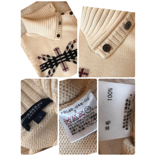 BURBERRY(バーバリー)の美品本物バーバリーBurberry上質ウールノースリーブタートルネックニット♫ レディースのトップス(ニット/セーター)の商品写真