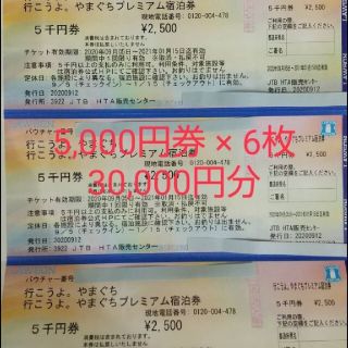やまぐち プレミアム宿泊券  6枚(宿泊券)