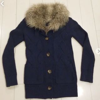 ギャップキッズ(GAP Kids)の値下げ‼️GAP girls ファー付きニットカーディガン 140(カーディガン)