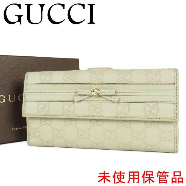 珍しい  専用 - Gucci グッチ 長財布 二つ折り レザー シマ リボン メイフェア 未使用保管品 財布