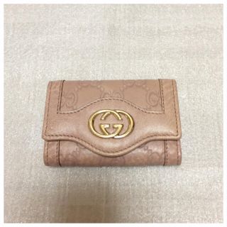 グッチ(Gucci)のグッチ レザー キーケース ピンク系(キーホルダー)