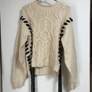 アメリヴィンテージ(Ameri VINTAGE)のAmeri VINTAGE  LACE UP CABLE KNIT(ニット/セーター)