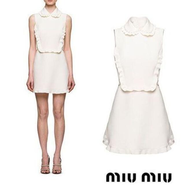 新品・未使用 miumiu 白ワンピース 38 | フリマアプリ ラクマ