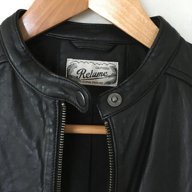 送料込み Relume サイズ36 DYEラムレザーシングルライダースジャケット-