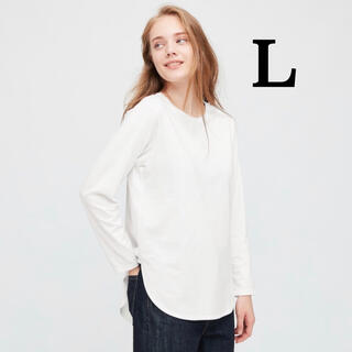 ユニクロ(UNIQLO)のユニクロ　コットンロングシャツテールT Lサイズ(Tシャツ(長袖/七分))