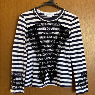 コムデギャルソン(COMME des GARCONS)のコムデギャルソン　ボーダー　レース柄カットソー(カットソー(長袖/七分))