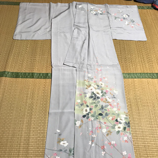 マツザカヤ(松坂屋)の松坂屋　白藤色に椿の花模様　友禅染め訪問着(着物)