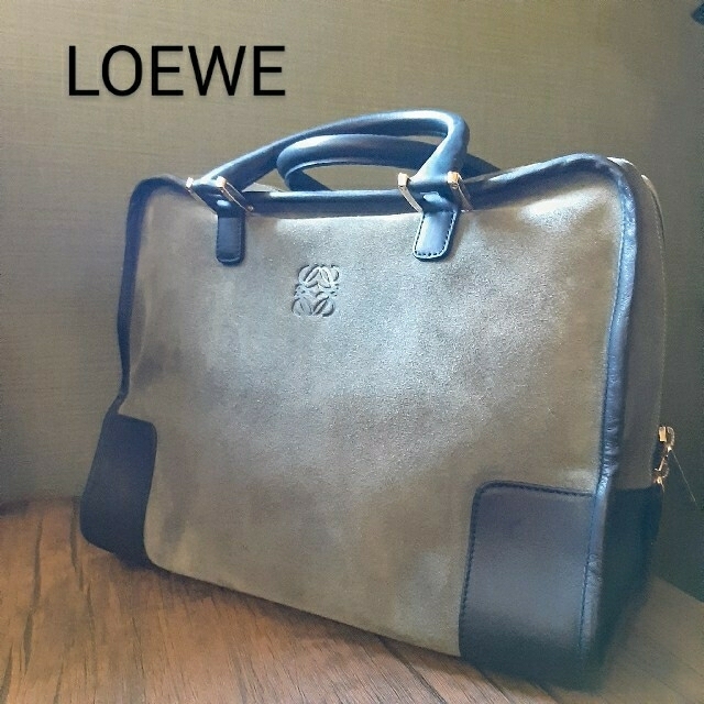 LOEWE ロエベ スエード カーキ ハンドバッグ