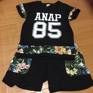 アナップキッズ(ANAP Kids)のANAP＊セットアップ 黒(Tシャツ/カットソー)