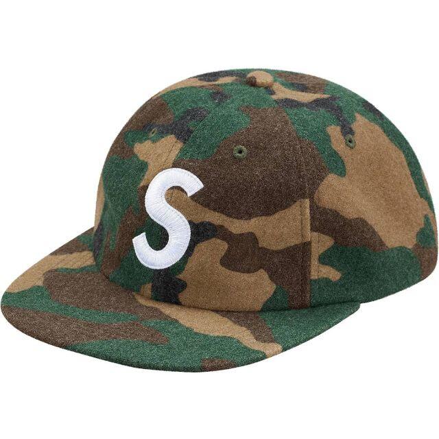 17AW Supreme Wool S Logo 6-Panel Cap