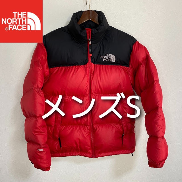 美品 人気カラー THE NORTH FACE ヌプシ ダウン メンズS レッド