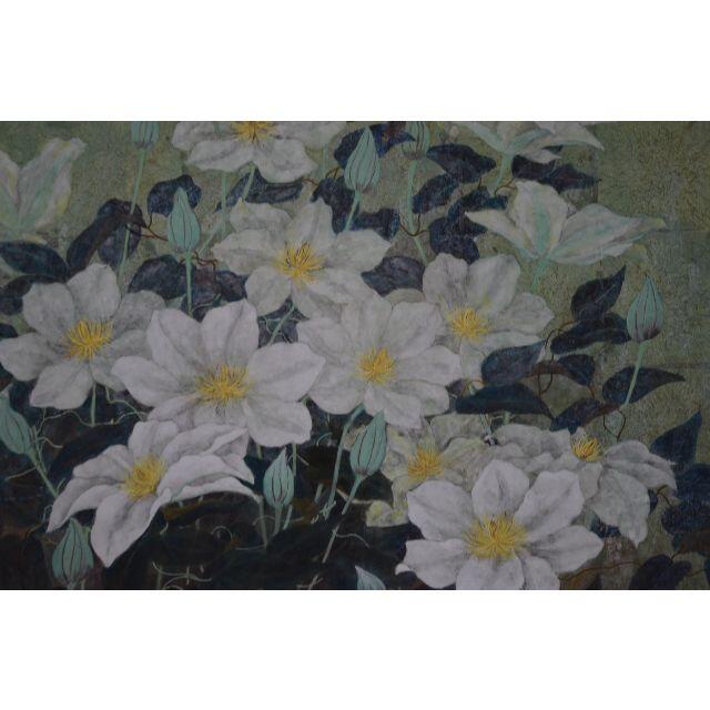 作品名 「鉄線」 岩絵の具 日本画 東山魁夷の流派 作品名 「鉄線」 岩絵の具 日本画 東山魁夷の流派