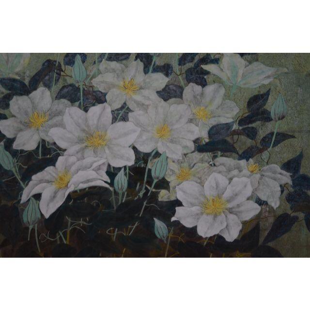 作品名 「鉄線」 岩絵の具 日本画 東山魁夷の流派 作品名 「鉄線」 岩絵の具 日本画 東山魁夷の流派
