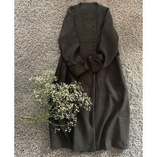 ネストローブ(nest Robe)の今日で取り下げ。新品ダブルボタンリネンコートkosatofuku(ロングコート)