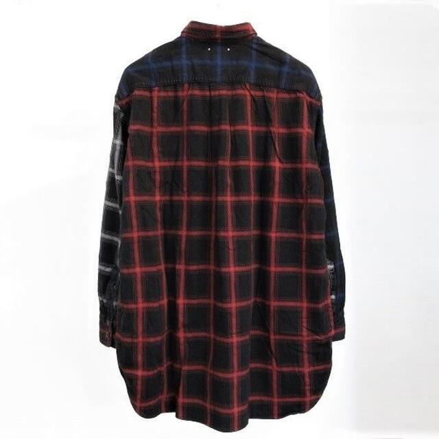 MINEDENIM Black Denim Check Print シャツ