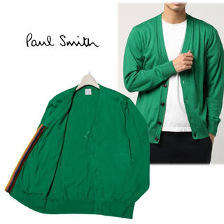 ポールスミス(Paul Smith)の《ポールスミス》新品 イタリア製高級コットン糸使用 カーディガン 緑 M(カーディガン)