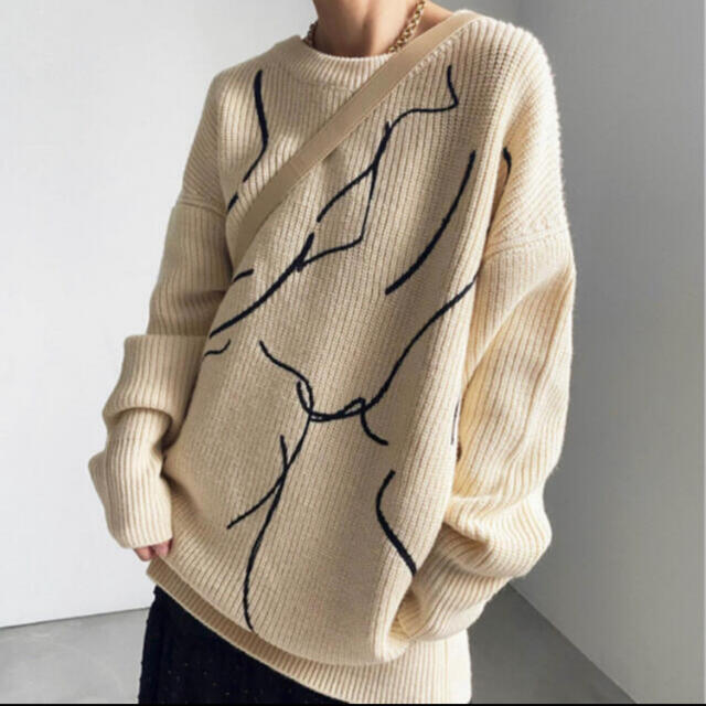 Ameri VINTAGE(アメリヴィンテージ)の Ameri vintage NUDE LINE KNIT    レディースのトップス(ニット/セーター)の商品写真