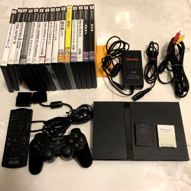 【美品】PS2 本体 リモコンとソフト20本セット プレステ2ゲームソフト/ゲーム機本体