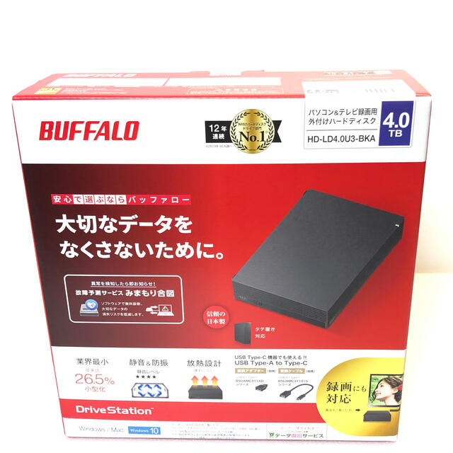 新品未開封 バッファロー 外付けHDD 4TB HD-LD4.0U3-BKA