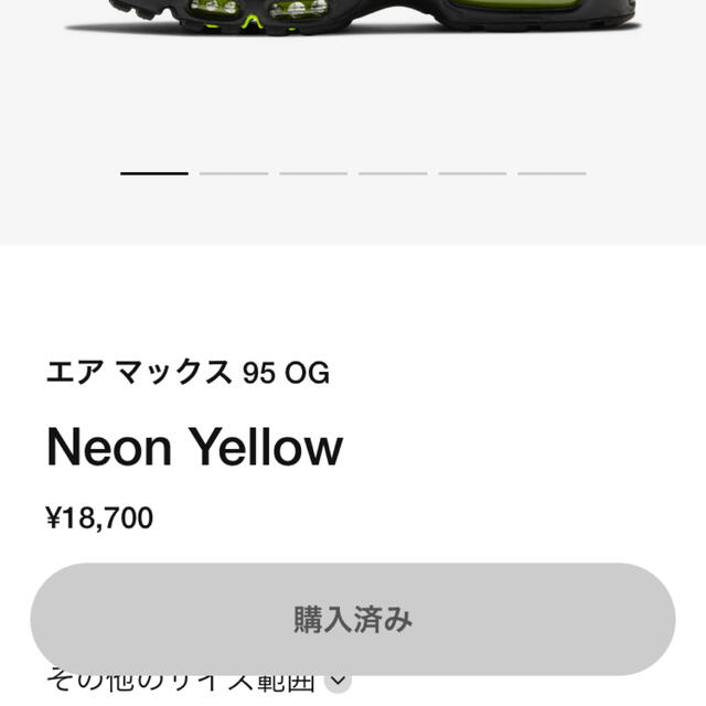 NIKE(ナイキ)のKN様専用ナイキNIKE AIR MAX 95 OG NEON YELLOW  メンズの靴/シューズ(スニーカー)の商品写真