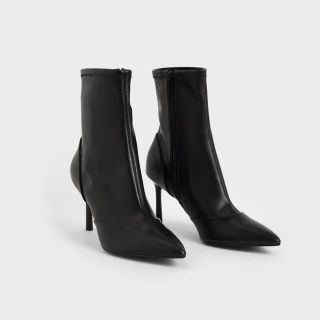 チャールズアンドキース(Charles and Keith)のCHARLES & KEITH スティレットヒール アンクルブーツ(ブーツ)