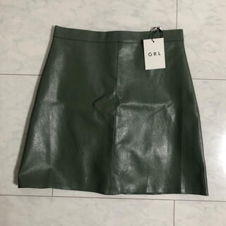 グレイル(GRL)のGRL ミニスカート　緑色　Mサイズ　新品　タグ付き(ミニスカート)