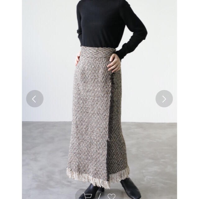 TODAYFUL(トゥデイフル)のききらら様専用　タグ付き新品未使用　フリンジツイードラップ風スカート レディースのスカート(ロングスカート)の商品写真