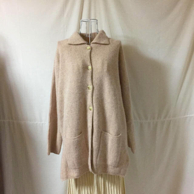 DEPT(デプト)の最終値下 vintage モヘア カーディガン ニットpink beige レディースのトップス(ニット/セーター)の商品写真