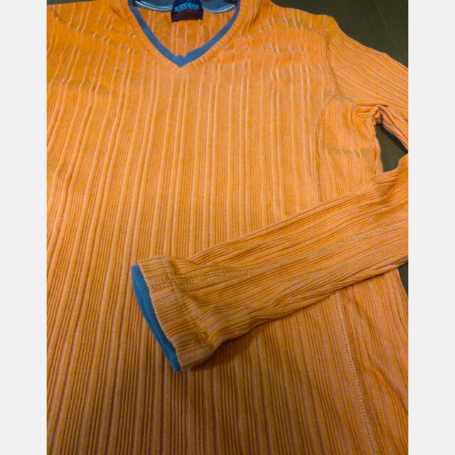 NICOLE CLUB FOR MEN(ニコルクラブフォーメン)の＊NICOLE CLUB FOR MEN＊Vネックカットソー オレンジ メンズのトップス(Tシャツ/カットソー(七分/長袖))の商品写真