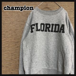 チャンピオン(Champion)の【チャンピオン】スウェット　袖ロゴ　スリーブロゴ　デカロゴ　フロリダ　グレー　5(トレーナー/スウェット)