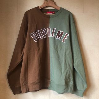 Supreme Split Crewneck Sweat Brown L