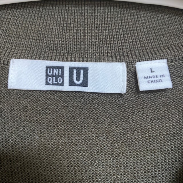 UNIQLO(ユニクロ)のUNIQLO Uメリノブレンドポロセーター　Lサイズ　オリーブ メンズのトップス(ニット/セーター)の商品写真