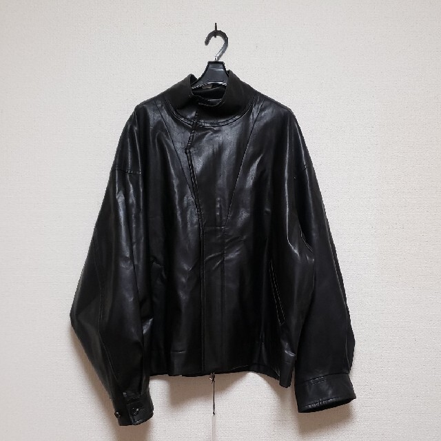 レザージャケットstein  over  sleeve fake leather jacket