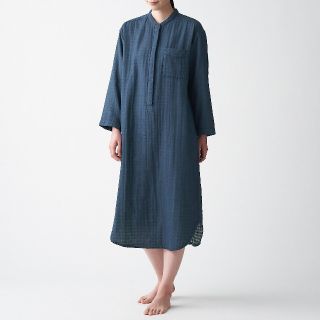 ムジルシリョウヒン(MUJI (無印良品))の◆新品◆無印良品 インド綿 四重ガーゼクルタ／Ｌ～ＸＬ／ネイビー (パジャマ)