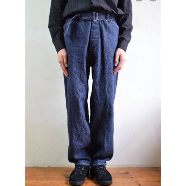 COMOLI - 20ss comoli デニムベルテッドパンツ ベルテッドデニムパンツ