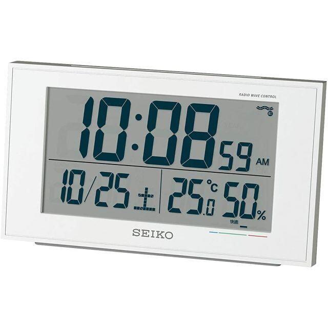 SEIKO(セイコー)のセイコー 置き時計 電波 デジタル カレンダー 快適度 温度 湿度 インテリア/住まい/日用品のインテリア小物(置時計)の商品写真