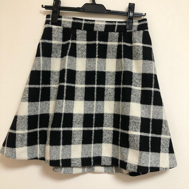 チェック　スカート　ブラック　ホワイト レディースのスカート(ミニスカート)の商品写真