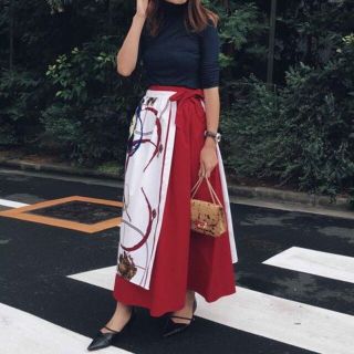 アメリヴィンテージ(Ameri VINTAGE)のAmeri (アメリ) RITA FLAIR SKIRT スカーフ柄 スカート(ロングスカート)