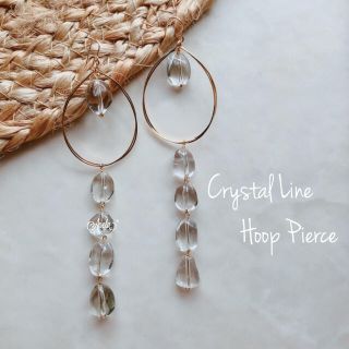 14kgf⌘Crystal line Hoop pierce(ピアス)