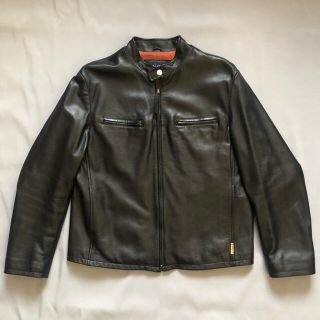 アルマーニジーンズ(ARMANI JEANS)のアルマーニ　レザーライダースジャケット(ライダースジャケット)