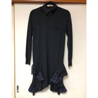 サカイ ひざ丈ワンピース(レディース)(フリル)の通販 16点 | sacaiの 純正早割 sacai ニットフリルワンピース ひざ丈ワンピース