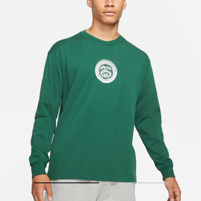 NIKE(ナイキ)のNIKE stussy コラボ　ロンT  緑　Sサイズ メンズのトップス(Tシャツ/カットソー(七分/長袖))の商品写真